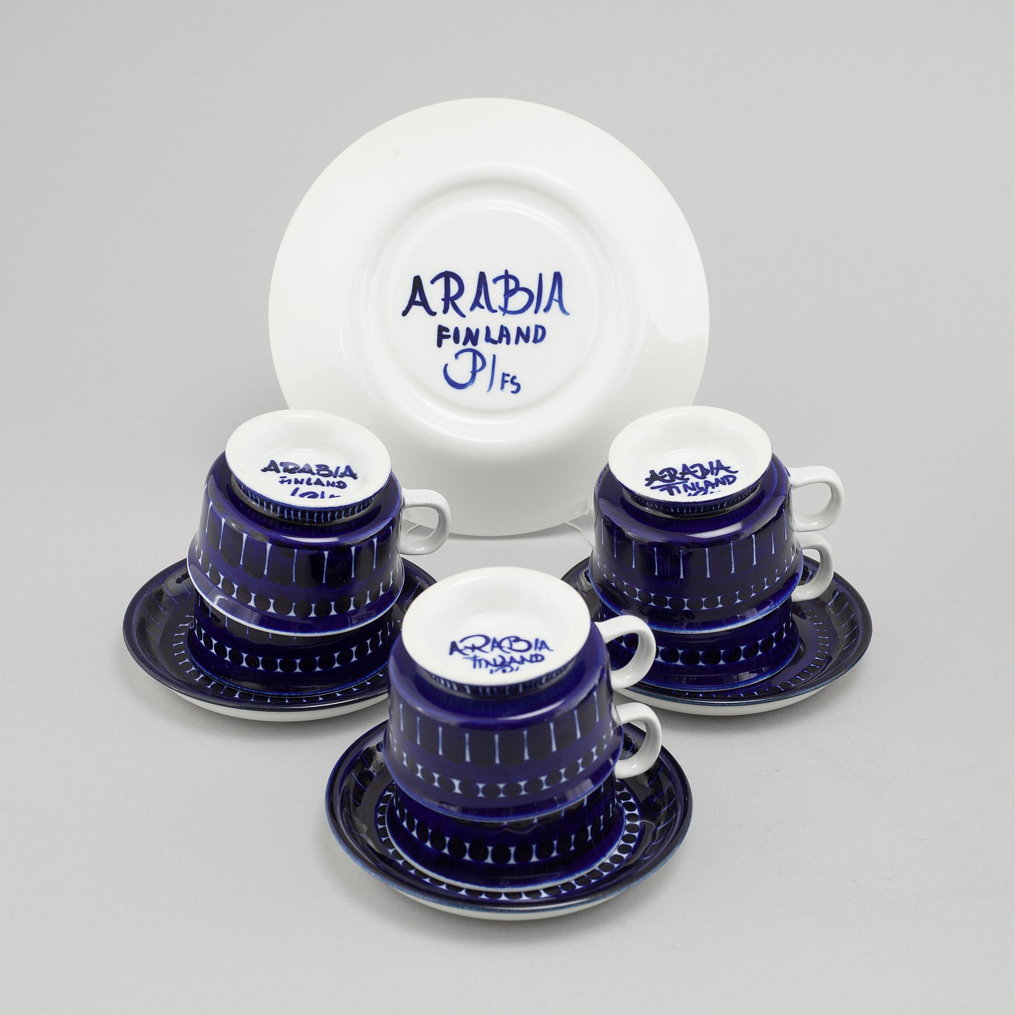 ULLA PROCOPÉ, 12+1 delar porslin, "Valencia", Arabia, Finland. 1900-talets andra hälft.