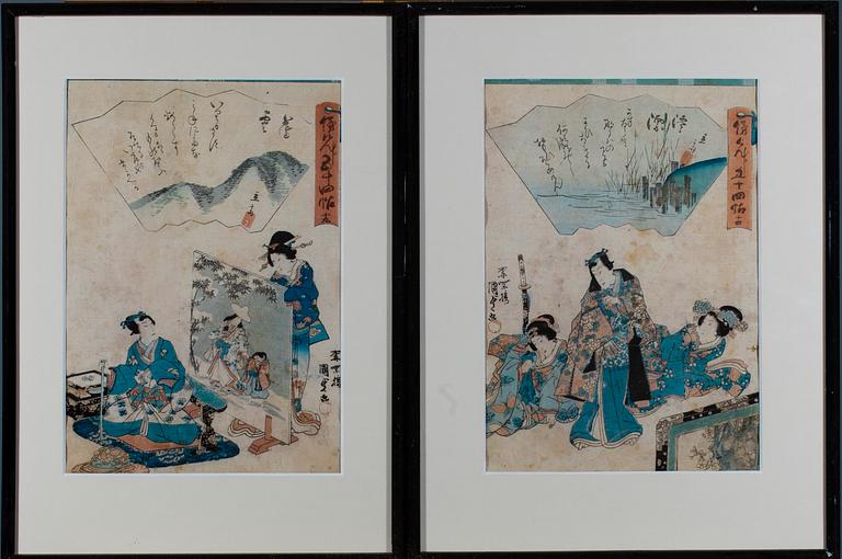 UTAGAWA II KUNISADA,  2 st träsnitt.