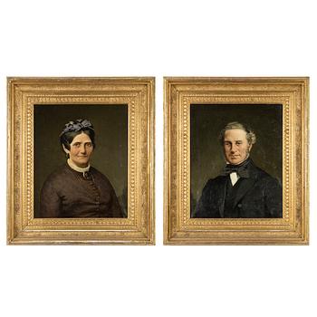 August Jernberg, ett par, olja på duk, signerade.