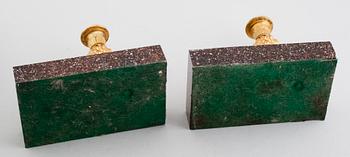 LJUSSTAKAR, 1 par, empirestil, 1900-tal.