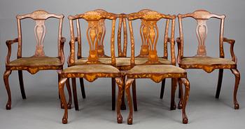 MÖBLEMANG, 5 delar, rokokostil, Holland sekelskiftet 1800/1900.