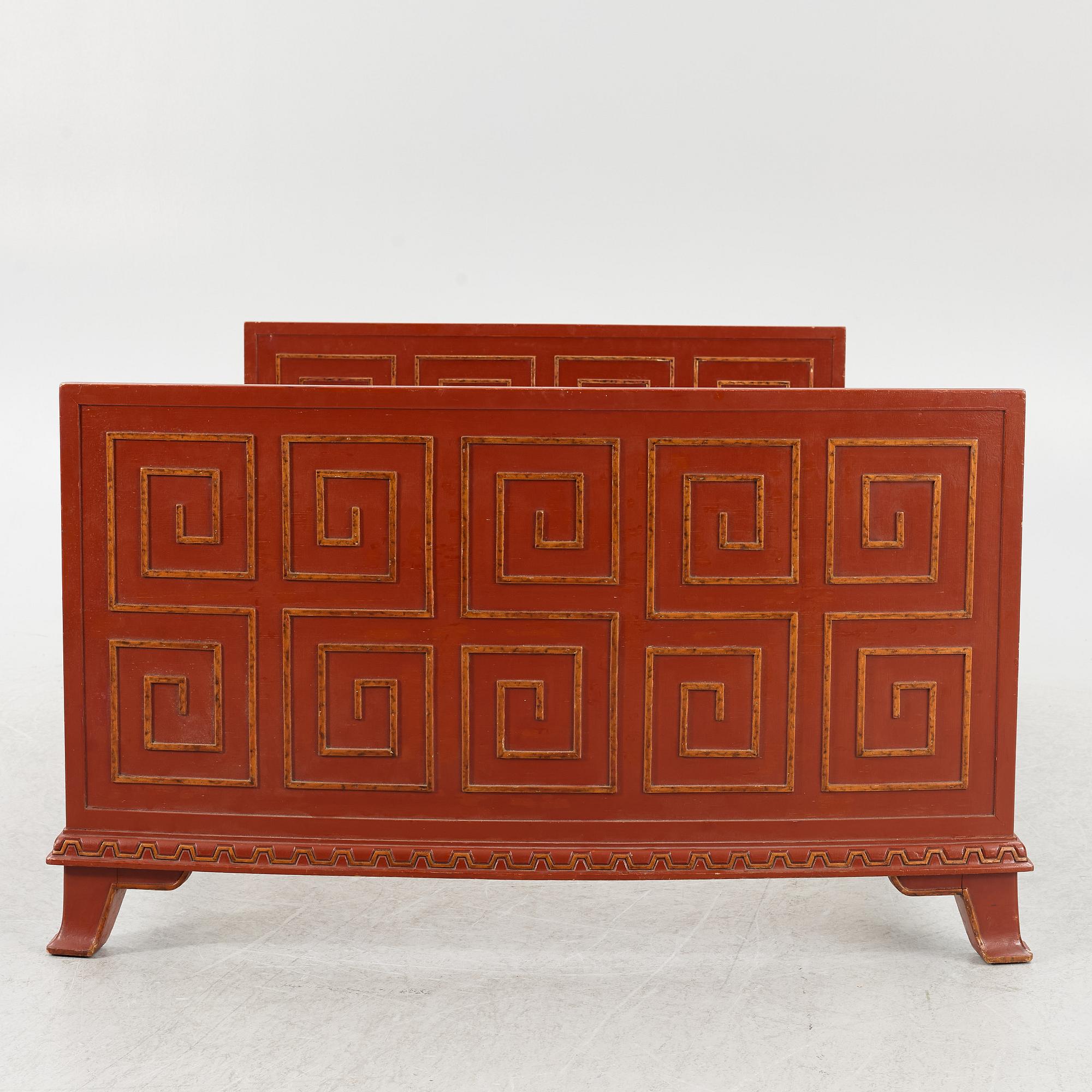 Axel Einar Hjorth, a pair of "Åbo" bed frames, Nordiska Kompaniet, Swedish Grace, 1920s-30s.