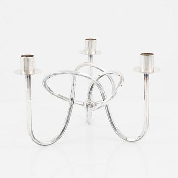 Josef Frank, a silver plated candelabra, 'The Knot of Friendship', Firma Svenskt Tenn, the model designed in 1938.