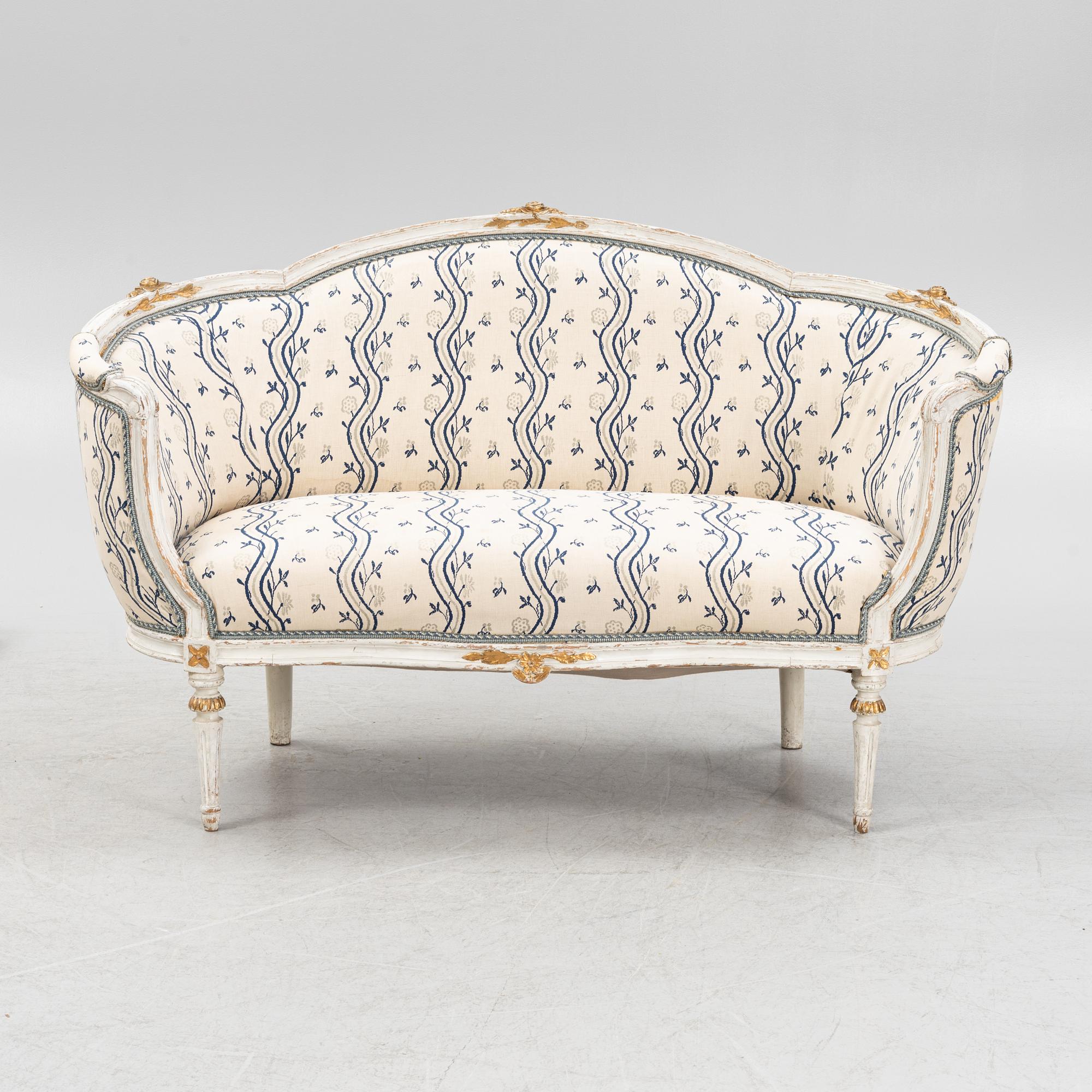Soffa, gustaviansk, sent 1700-tal.