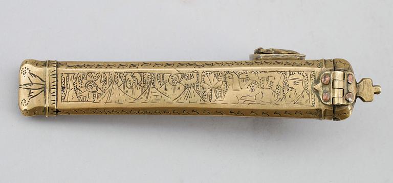 PENNSKRIN, mässing, orientalisk, 1700-/1800-tal.