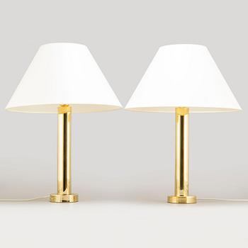 A pair of brass table lights, 1960's.