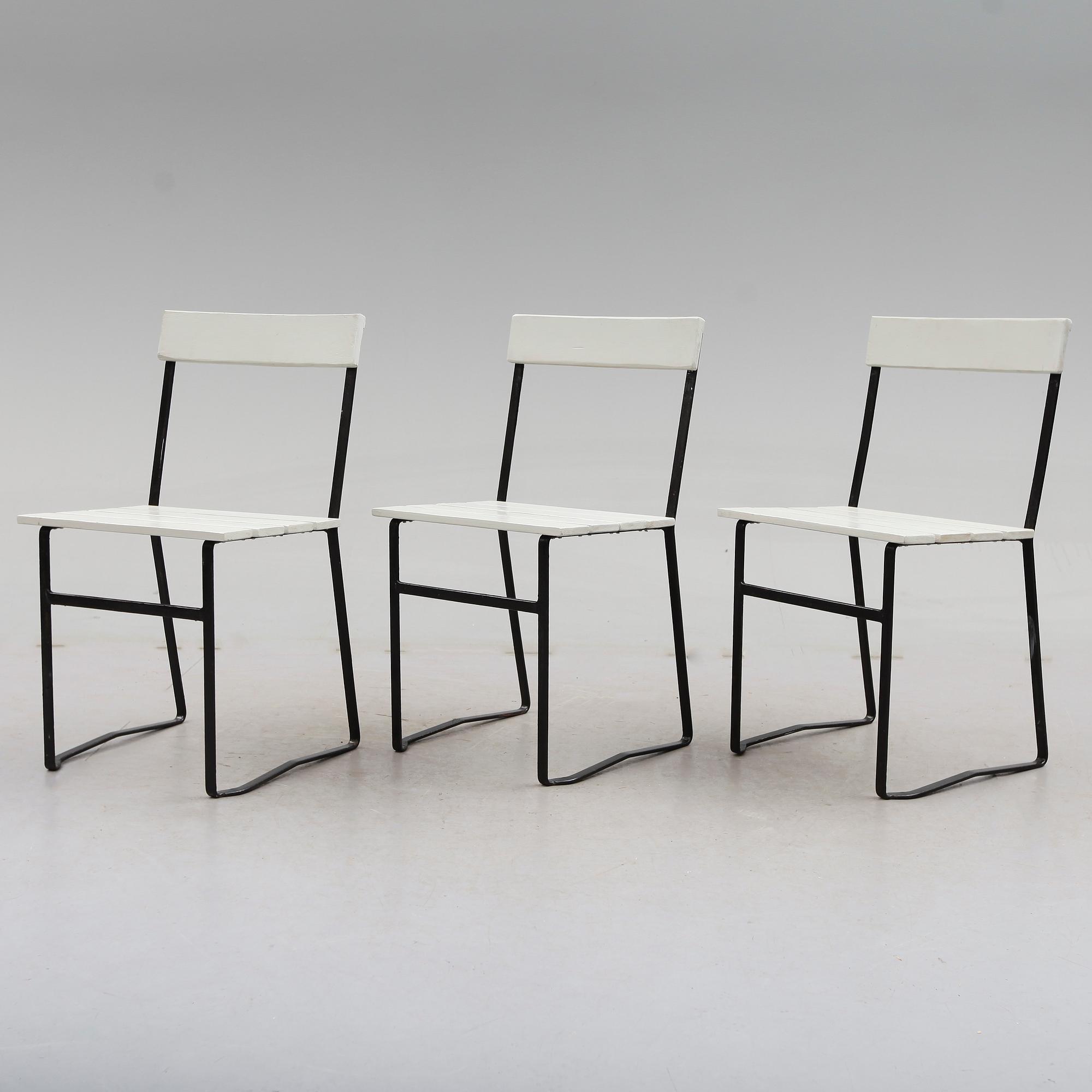 TRÄDGÅRDSSTOLAR, 3 st, 1900-talets mitt.