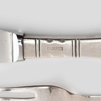 Jacob Ängman, A Swedish silver cutlery set, model "Rosenholm", GAB, Eskilstuna and Stockholm, some 1968 (44 pieces).