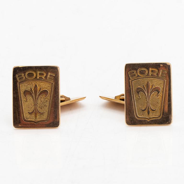 A pair of  14K gold 'Bore' cufflinks, Kultateollisuus Oy, Turku 1966.