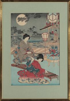 TRÄSNITT, 2 st, JAPAN, 1800-tal.
