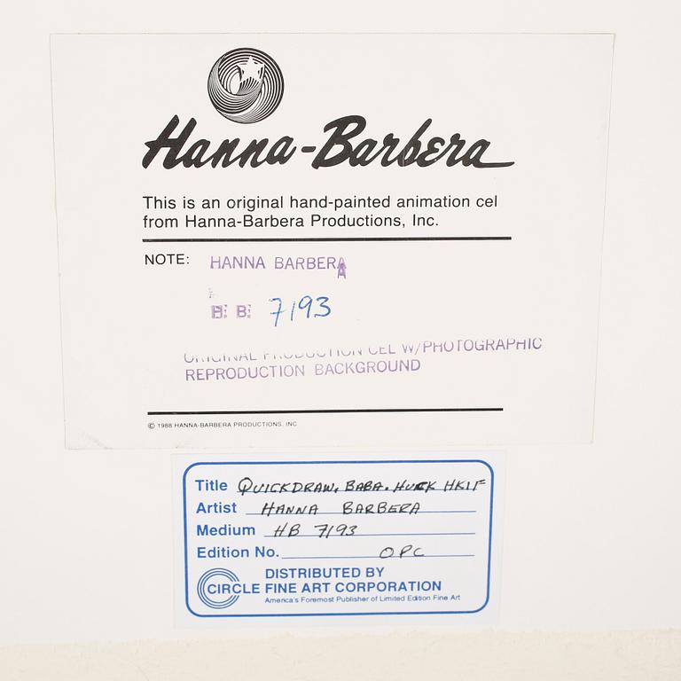 Two film cells by William "Bill" Hanna and Joseph Barbera,  Hanna-Barbera, Original Handpainted Priduktion Cel, signed.