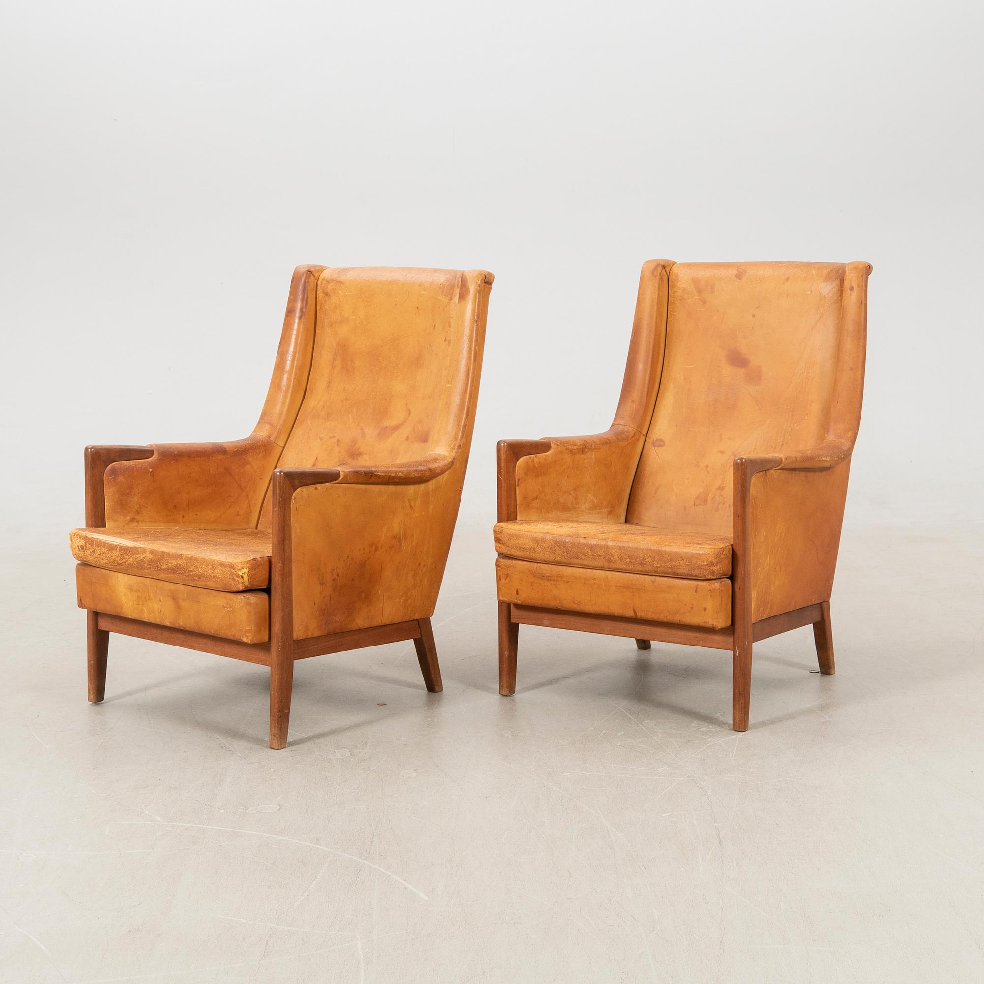 Karl Erik Ekselius, a pair of lounge chairs, 'F122' for JOC Möbel, 1950s/60s.