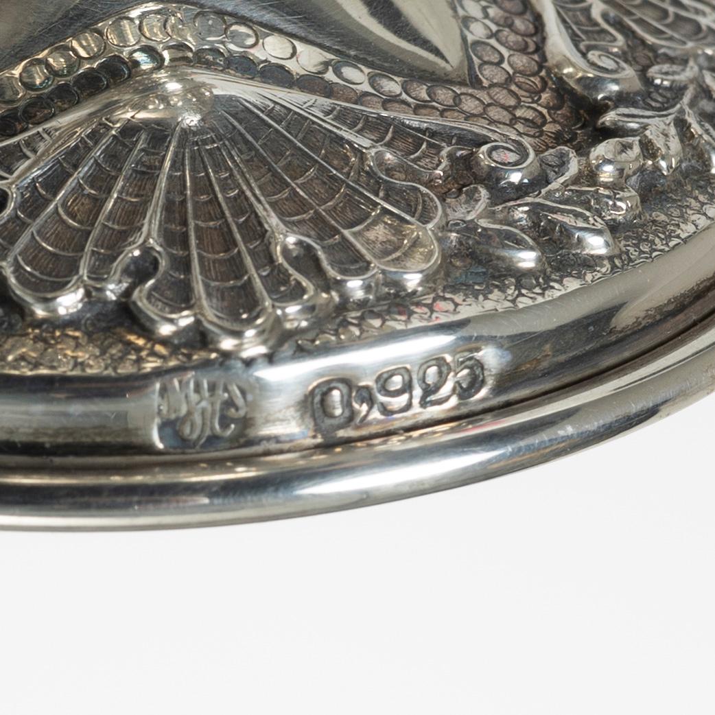 Champagnekalkar, ett par, sterlingsilver, rokokostil, 1900-tal.