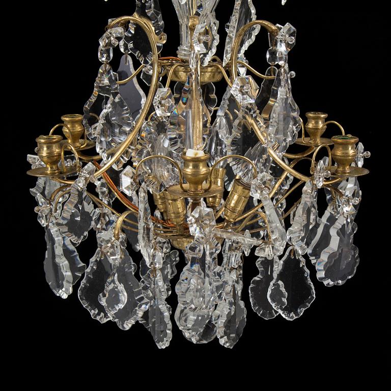 A Rococo style chandeleir, second half of the 20th century. Height ca 56 cm.