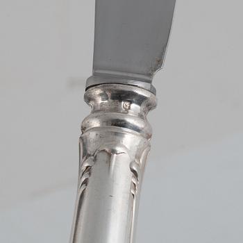 A Swedish Silver Cutlery, model 'Prins Albert', including mark of CG Hallberg, Stockholm 1955 (85 pieces).