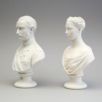 A PAIR OF PARIAN BUSTS, Gustafsberg, second half of the 19th century.