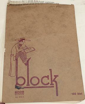 MAX GOLDSTEIN, dräktskisser, ca 100 st, delvis sign o dat.