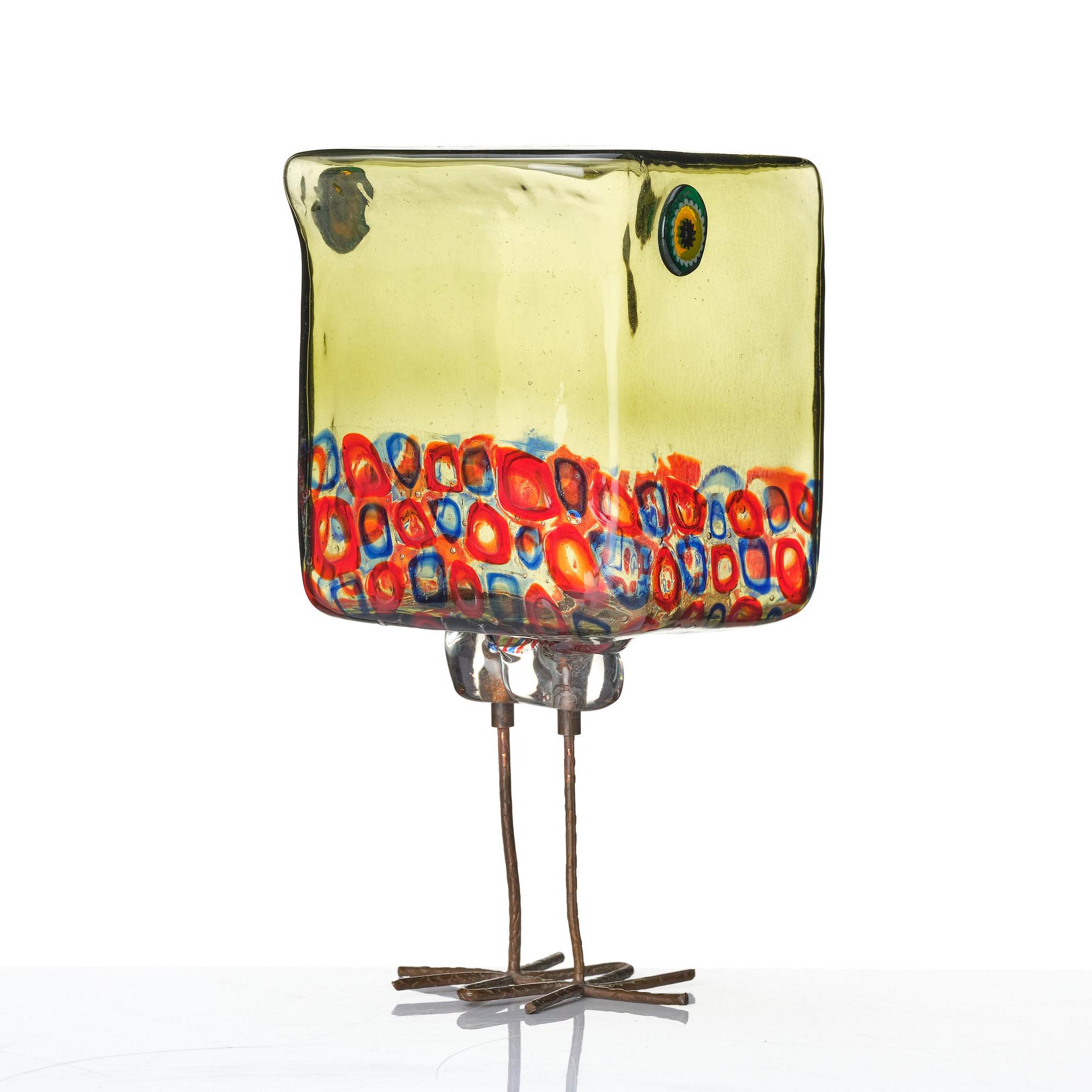 Alessandro Pianon, a "Pulcino" glass sculpture of a bird, model no. s191, Vistosi, Italy 1960s.