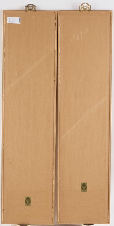 A pair of Chinese paintings, ink on paper, 19th century. Signed Chen Taichu, achieved Juren 1843.