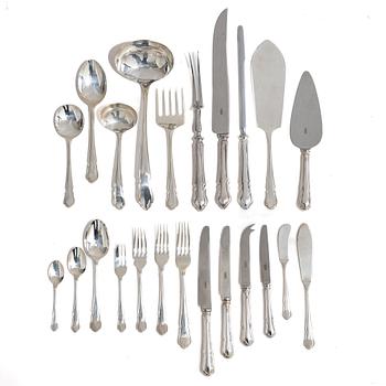 An English silver cutlery set, mark of Carr's of Sheffield Ltd, Sheffield 1992-1993 (148 pieces).