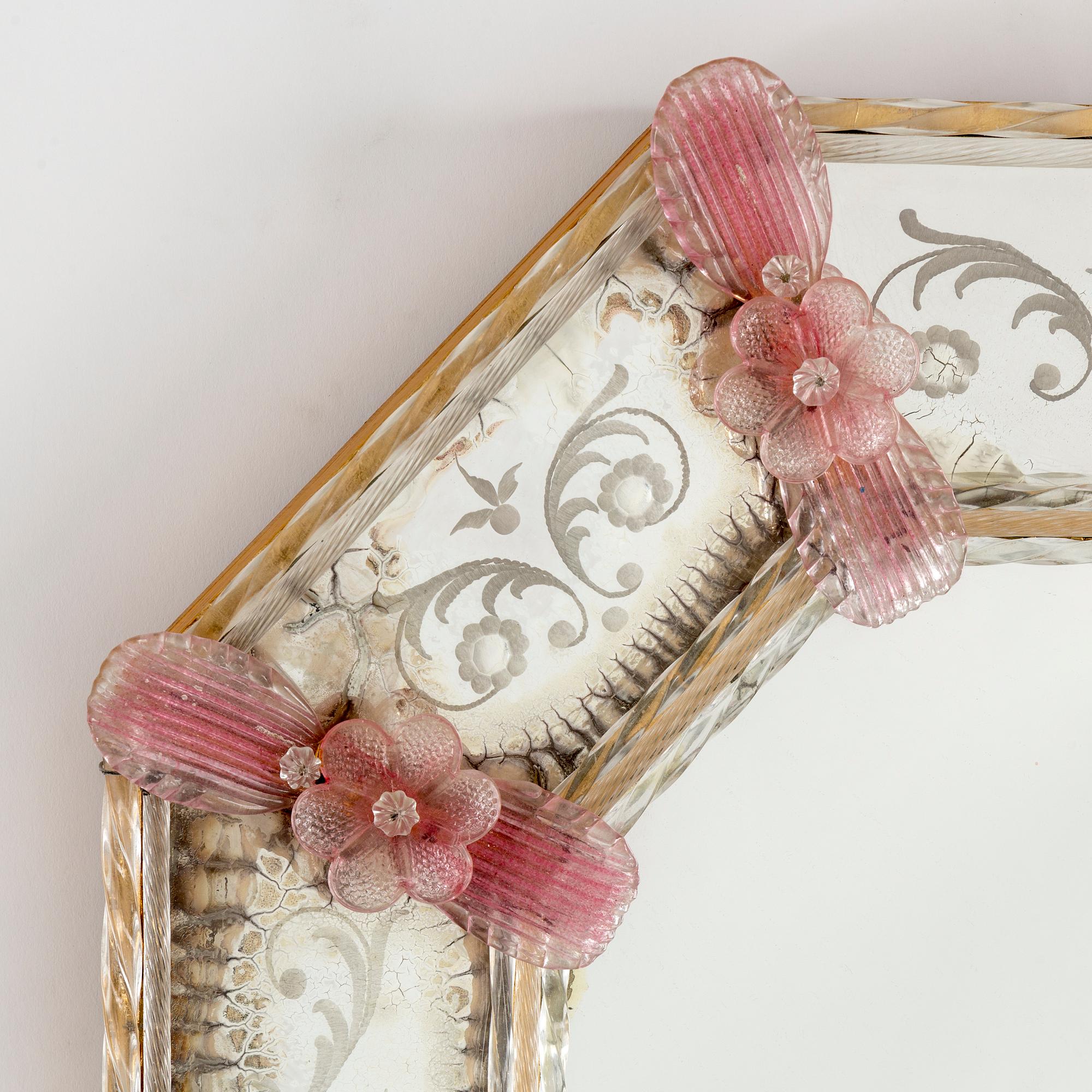 A MIRROR, possibly Murano, Italy. 20th century.