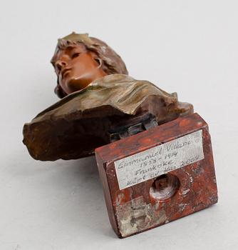 EMMANUEL VILLANIS, skulptur, brons, "Lucrece", signerad.