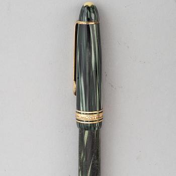 Montblanc, a fountain pen and a pencil in a leather case, 1950's.
