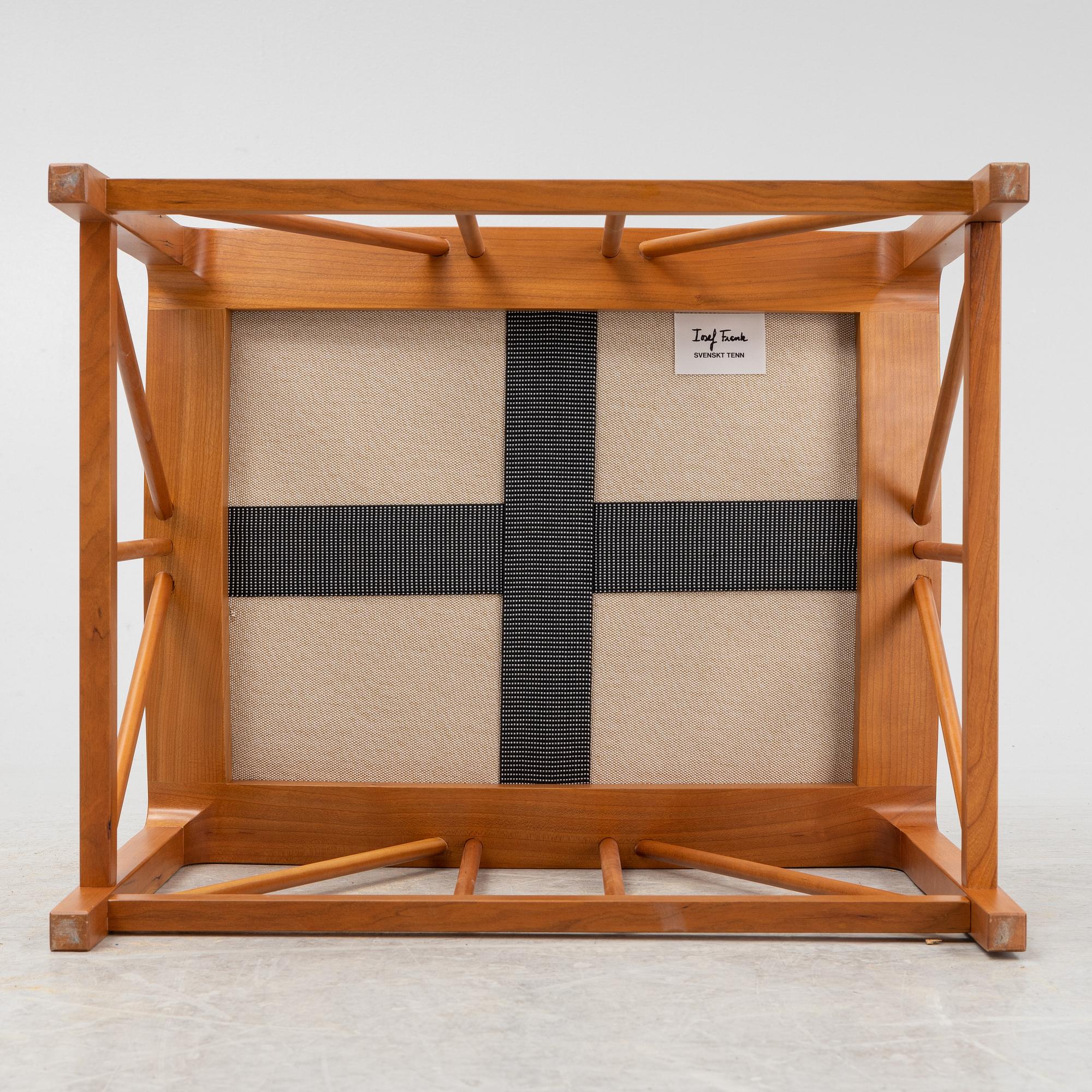 Josef Frank, a model 1063 cherry wood stool, Firma Svenskt Tenn, 21st Century.