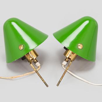 Paavo Tynell, a pair of '7284' wall lights for Taito, 1930s/1940s.