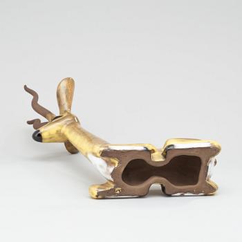 A Vicke Lindstrand stoneware figure of a gazelle, Upsala-Ekeby, 1948-60.