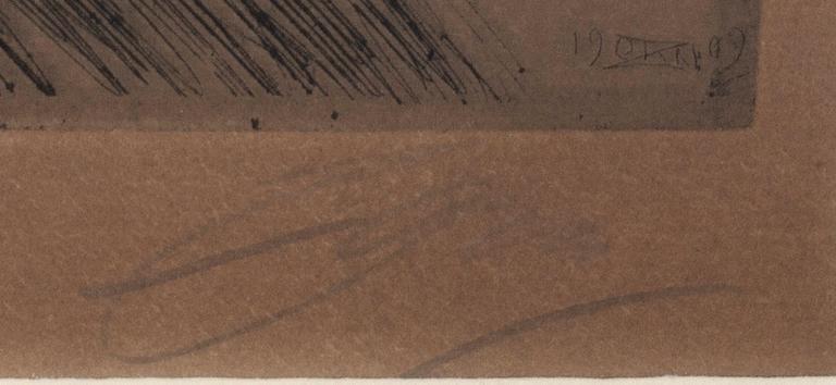 Anders Zorn, a signed etching from 1909.