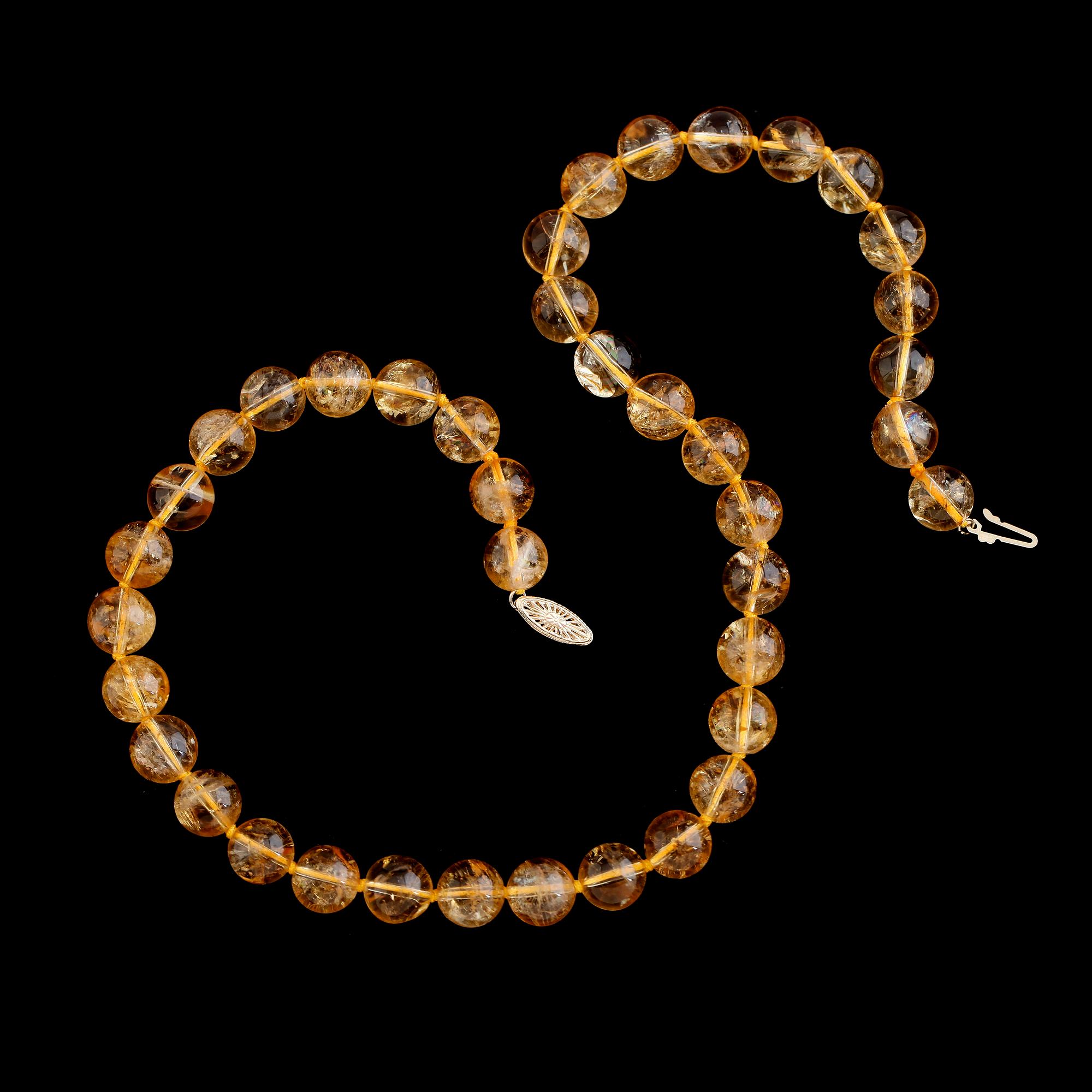 COLLIER, citriner, lås 14 k guld. Vikt ca 56 g.