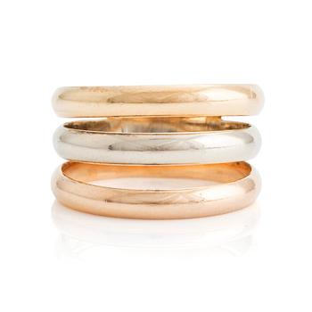 502. Cartier ring 18K guld i tre olika färger.