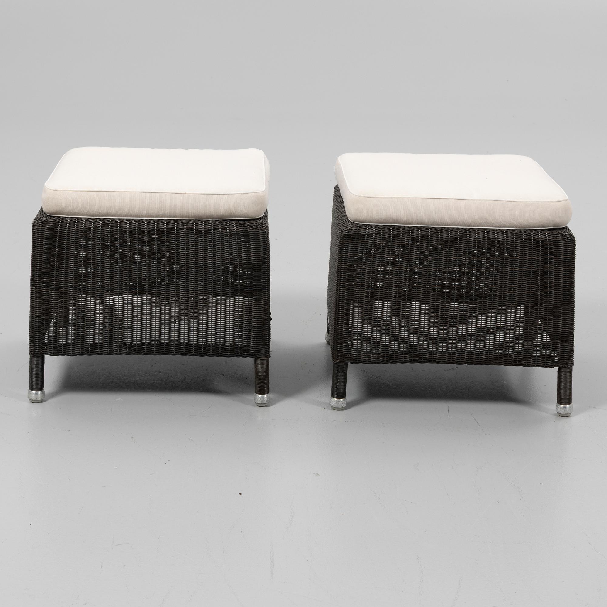 Stools, a pair, Cane-line, Denmark, contemporary.