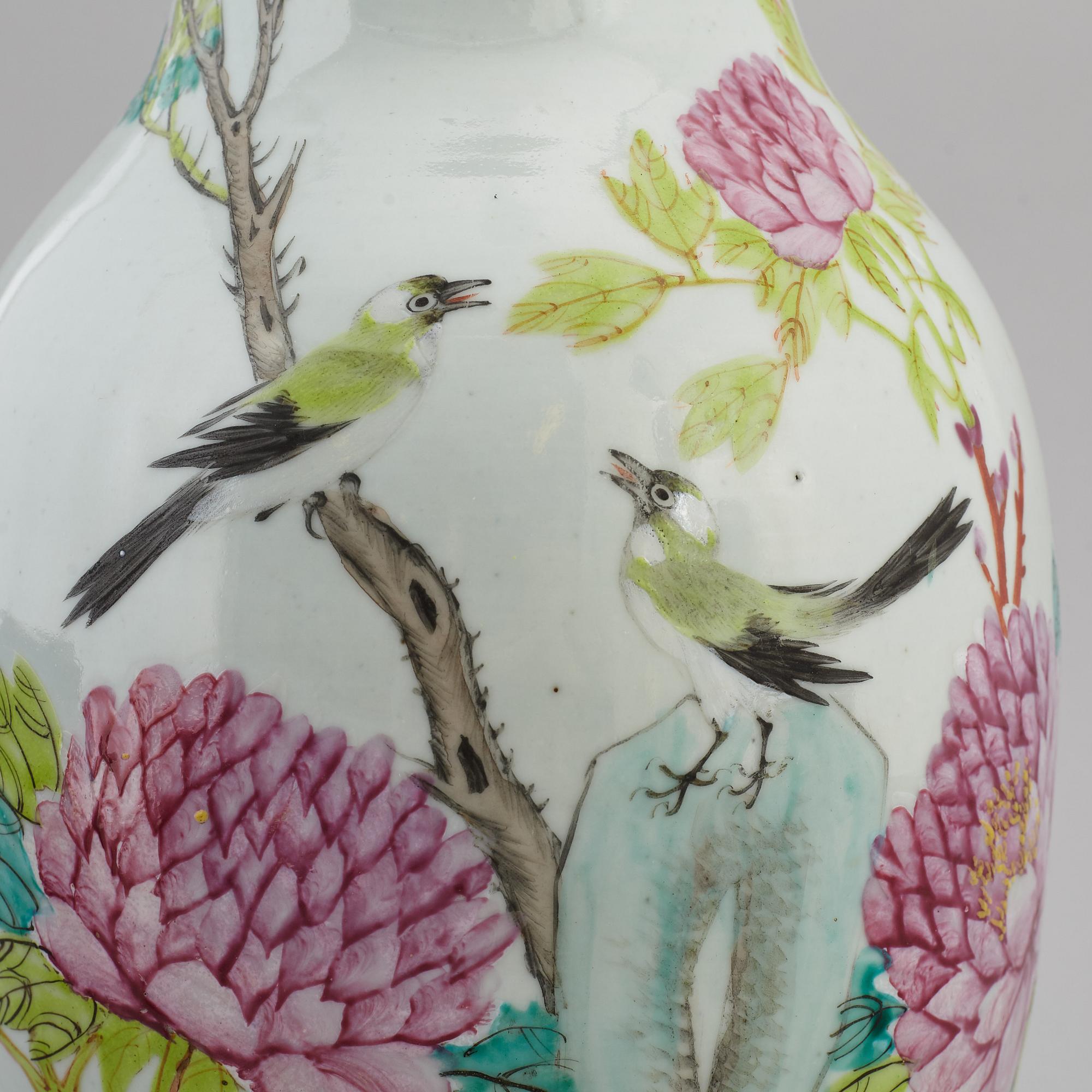 A Chinese famille rose vase, 20th century.