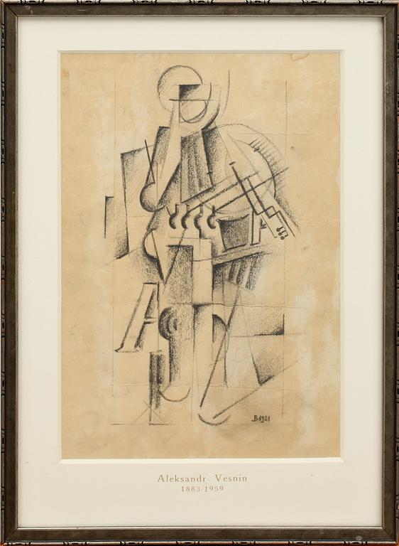 ALEXANDER VESNIN, blyerts, monogramsign och dat 1921.