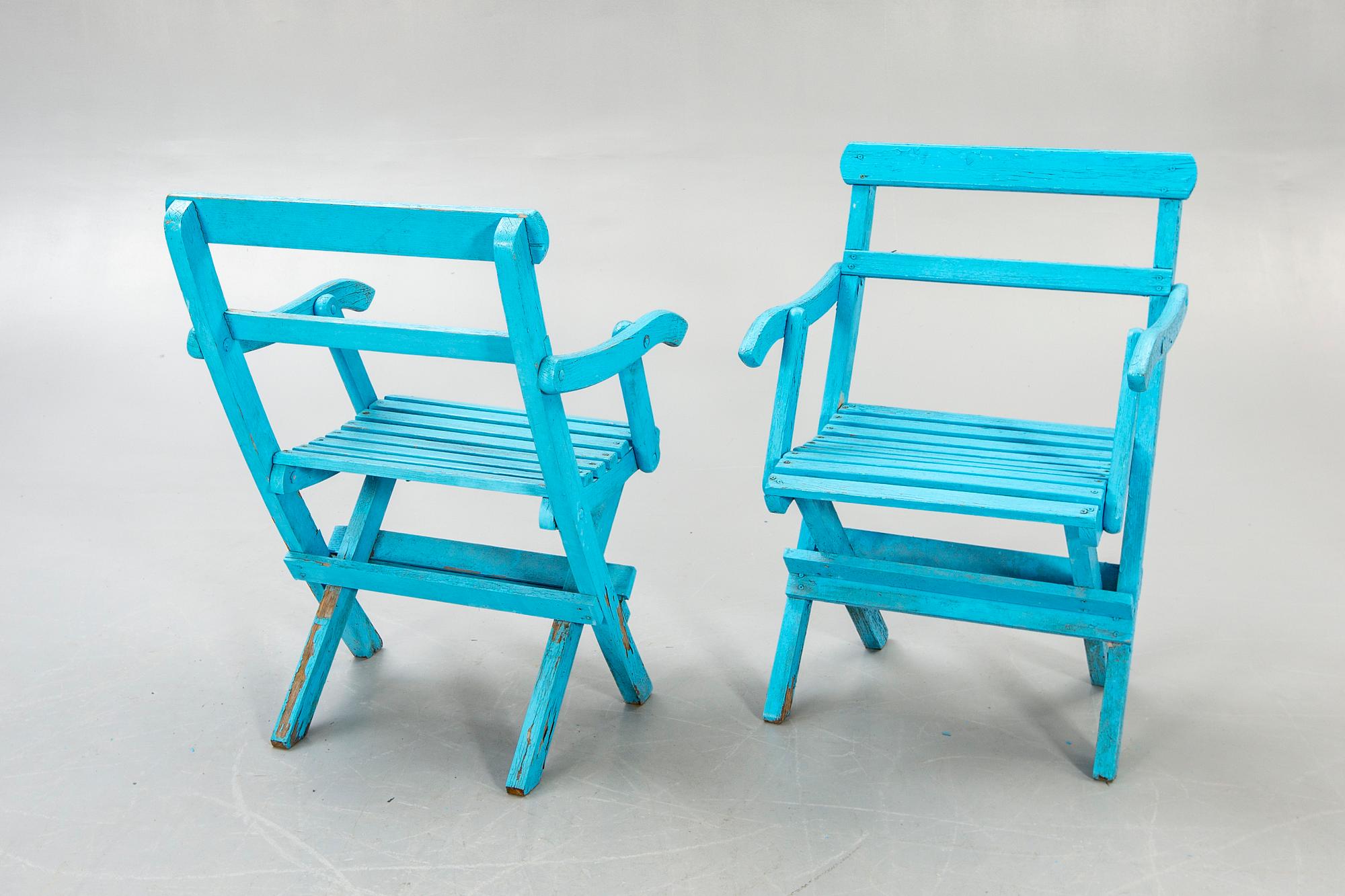 Garden furniture, 5 dlr, mid-20th century.