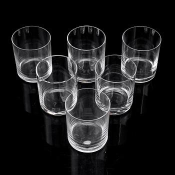 Six Gunnar Cyrén 'Nobel' tumbler glasses, for Orrefors.