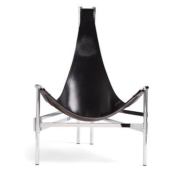 Lars and Christina Andersson, a black leather 'Inka' chair, Sweden 1980s.