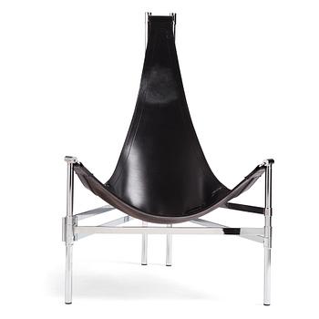 98. Lars and Christina Andersson, a black leather 'Inka' chair, Sweden 1980s.