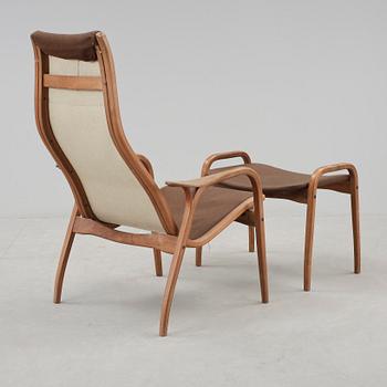 FÅTÖLJ samt FOTPALL, "Lamino", Yngve Ekström.