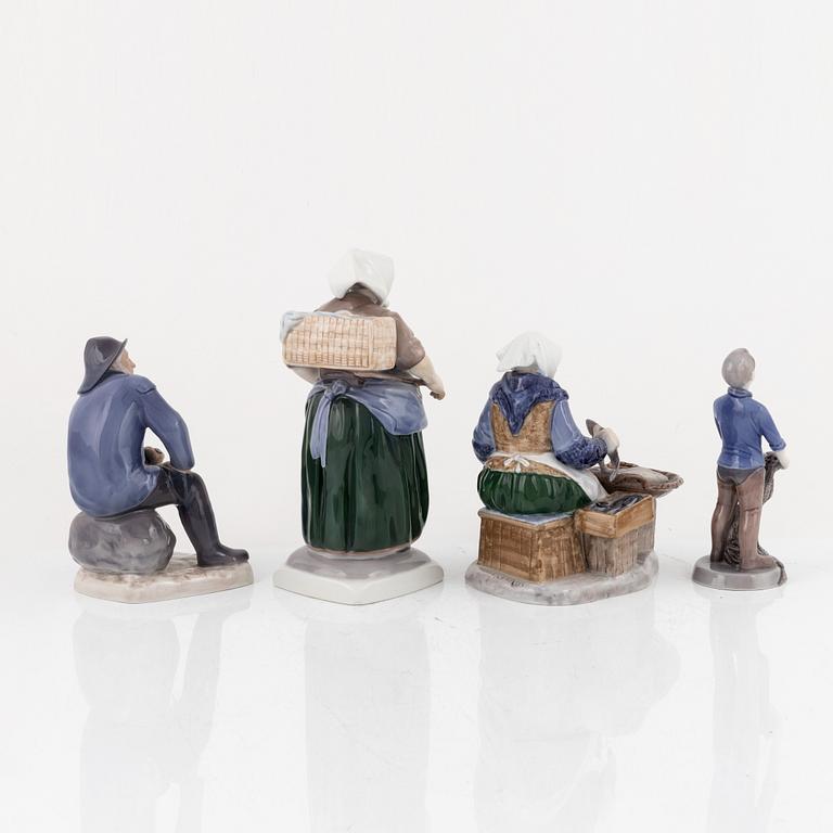 4 porcelain figurines, Bing & Gröndahl, Denmark.