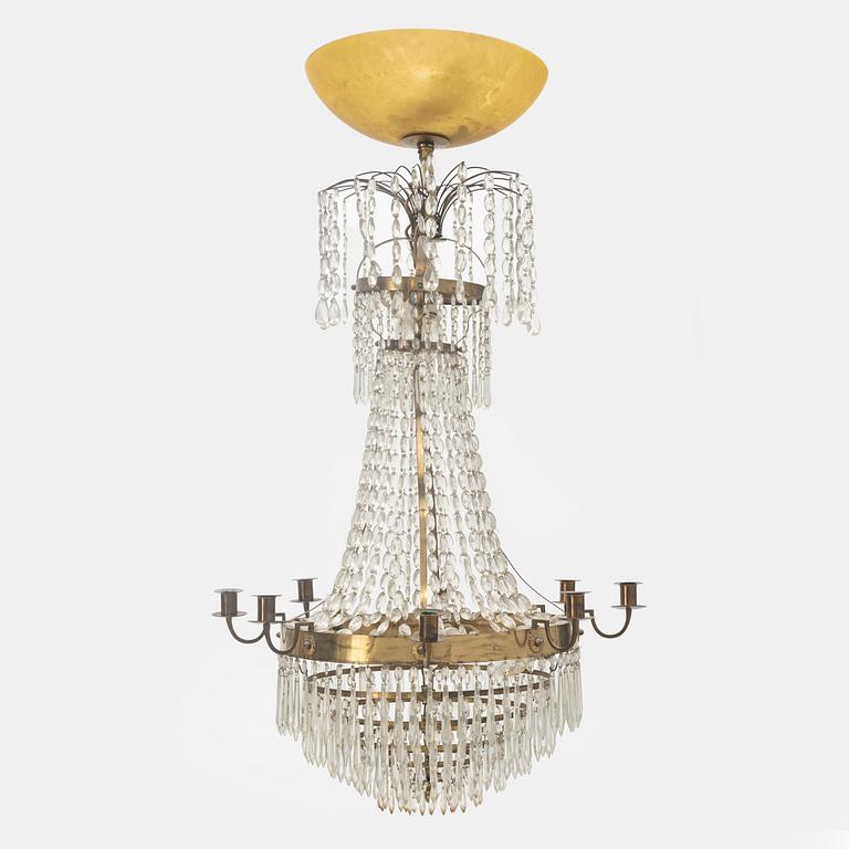 A late Gustavian style chandelier, end of the 19th Century.
