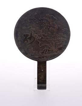 HANDSPEGEL, brons, Kina, 1800/1900-tal.