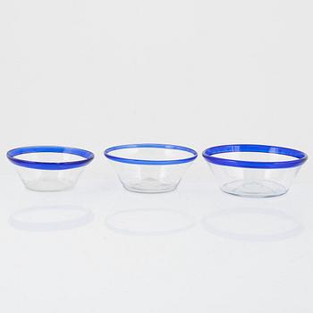 Filbunkes bowls, 10 pieces, glass, 19th century.