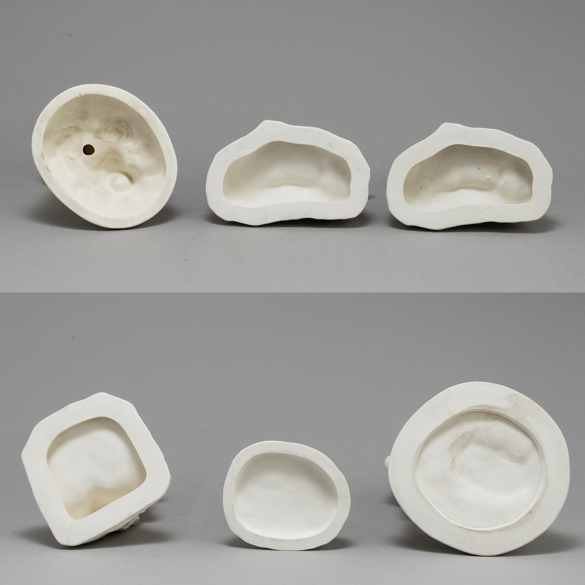 SIX PARIAN FIGURES, Gustafsberg and Rörstrand, early 20th century.
