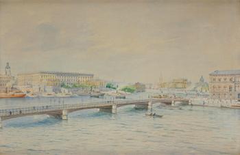 603. Anna Palm de Rosa, Vy över kungliga slottet samt Nationalmuseum.