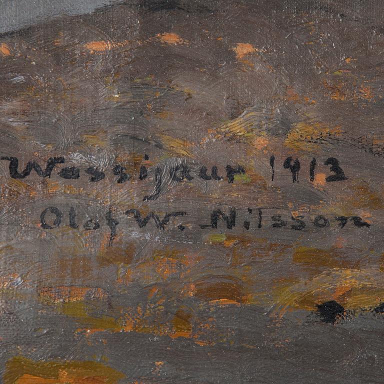 OLOF WALFRID NILSSON, oil on canvas, signed Olof W. Nilsson and dated Wassijaur 1913.