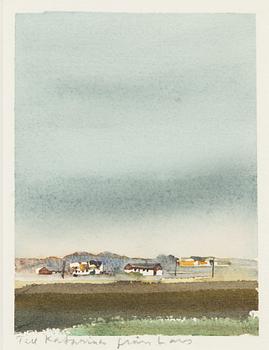 Lars Lerin, Landskap med hus.