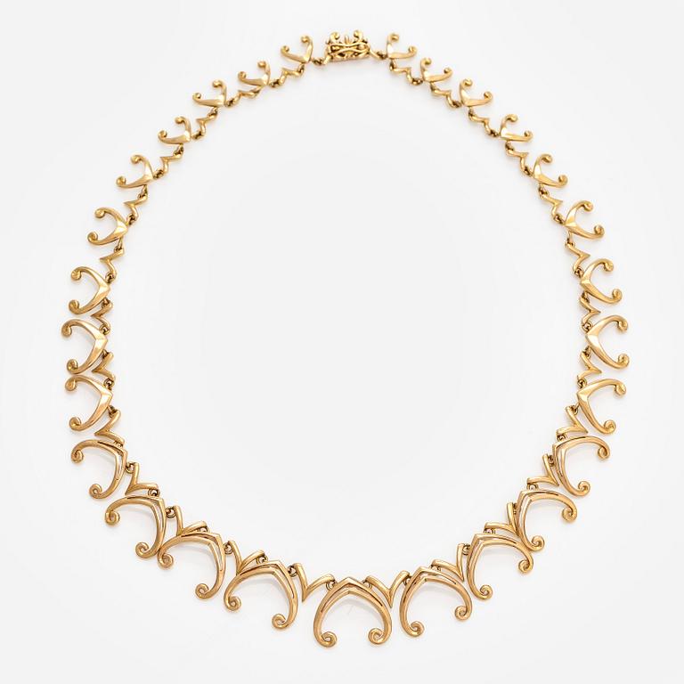 Collier, 18K guld, Timanttikoru, Helsingfors 1965.